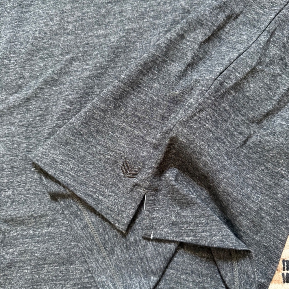 Buttercloth 3XL V-Neck Charcoal Gray Heather Minimalist Short Sleeve Men Shirt - Picture 7 of 9